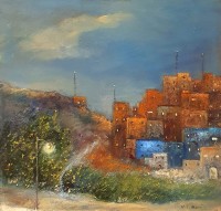 Hamid Alvi, 20 x 20 inch, Oil on Canvas, Cityscape Painting, AC-HA-035